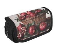 QWJKM Trousse à crayons pour homme et femme - Motif grenades dans un panier - Trousse à crayons personnalisée de grande capacité - Trousse à crayons esthétique - Organiseur de bureau mignon pour