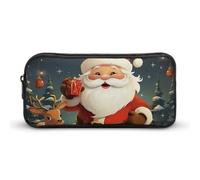 QWJKM Trousse à crayons pour homme et femme, motif Père Noël, trousse à crayons portable, trousse à crayons personnalisée, esthétique, boîte à crayons, organisateur de bureau pour bureau, blanc,