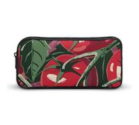 QWJKM Trousse à crayons pour homme et femme - Motif tomates rouges - Trousse à crayons portable personnalisée - Esthétique - Boîte à crayons - Organiseur de bureau pour bureau, blanc, 8.7x2x4.7 inches