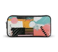 QWJKM Trousse à crayons pour homme et femme, style collage abstrait, trousse à crayons portable, trousse à crayons personnalisée, esthétique, boîte à crayons, organisateur de bureau pour bureau,