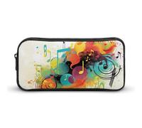 QWJKM Trousse à crayons pour homme et femme sur le thème de la musique abstraite, trousse à crayons portable personnalisée, trousse à crayons esthétique, organiseur de bureau pour bureau, blanc,