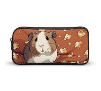 QWJKM Trousse à crayons pour homme et femme, trousse à crayons portable avec motif animal et pop-corn, trousse à crayons personnalisée, trousse à crayons esthétique, organiseur de bureau pour bureau,