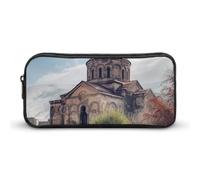 QWJKM Trousse à crayons pour homme et femme - Trousse à crayons portable - Trousse à crayons personnalisée - Esthétique - Boîte à crayons - Organiseur de bureau pour bureau, blanc, 8.7x2x4.7 inches