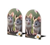 QWLEYCHN Grand serre-livres Mouse in Love - Décoration en bois - Accessoire décoratif moderne - Peut contenir les livres en toute sécurité aux serre-livres - 1 paire - Kaki