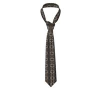 QWLEYCHN Magical Design Cravate Norse Runes Boussole Homme Cravate Homme Tissu Polyester Classique Mode Simple Luxe Rétro Business Gentleman Exquis Imprimé Cravate Noir, Taille Unique