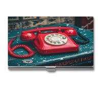 QWNMD Étui pour cartes de visite en métal avec fermeture à boucle style Angleterre UK rétro Londres téléphone fin porte-monnaie porte-cartes pour cartes de visite homme femme, England UK Retro London