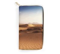 QWNMD Portefeuille en cuir pour femme - Motif paysage du désert - Porte-cartes avec fermeture éclair - Paysage du désert - 19,8 x 10,4 x 3,6 cm - Moderne, Paysage du désert, 7.8 x 4.1 x 1.4 inches,