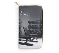 QWNMD Portefeuilles en cuir pour femme, équipement de gym, portefeuille, porte-cartes, avec fermeture éclair, 19,8 x 10,4 x 3,6 cm, moderne, Équipement de gym, 7.8 x 4.1 x 1.4 inches, Moderne