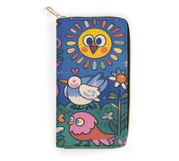 QWNMD Portefeuilles en cuir pour femme - Motif hiboux magiques - Porte-cartes avec fermeture éclair - 19,8 x 10,4 x 3,6 cm - Moderne, Hiboux magiques, 7.8 x 4.1 x 1.4 inches, Moderne