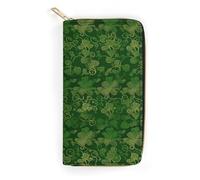 QWNMD Portefeuilles en cuir pour femme - Motif paillettes - Avec fermeture éclair - Pour la Saint-Patrick - 20 x 10 x 3,6 cm, Fond pailleté St Patrick, 7.8 x 4.1 x 1.4 inches, Moderne