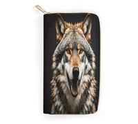 QWNMD Portefeuilles en cuir pour femmes affamées comme un loup, portefeuille imprimé avec fermeture éclair, portefeuille en cuir, Hungry Like A Wolf, 19,8 x 10,4 x 3,6 cm, moderne, Hungry Like a Wolf,