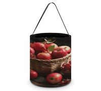 QWNMD Sacs à friandises d'Halloween avec motif de fruits rouges dans un panier, sacs à bonbons d'Halloween réutilisables avec poignées, sacs cadeaux d'Halloween, seau à trucs ou friandises, fruits