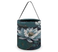 QWNMD Sacs à friandises d'Halloween peints à la main avec fleurs imprimées - Sacs réutilisables avec poignées - Sacs cadeaux d'Halloween - Seau à trucs ou friandises - Fleur peinte à la main - Taille