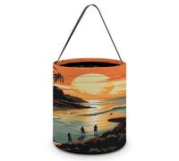 QWNMD Sacs à friandises d'Halloween - Poster original pour l'été sans fin - Sacs à bonbons d'Halloween réutilisables avec poignées - Sacs fourre-tout d'Halloween - Seau à friandises ou à friandises