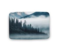QWNMD Tapis de salle de bain motif paysage de montagnes brumeuses, tapis de bain décoratif, antidérapant, absorbant, lavable, pour porte, entrée, baignoire, toilettes latérales (40 x 60 cm)