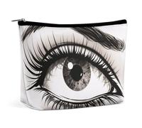 QWNMD Trousse de maquillage pour cosmétiques, rouge à lèvres, pochette à fermeture éclair, organiseur imprimé pour cils, trousse de toilette portable, accessoires, cils, 17 x 15 x 5,8 cm, tendance,