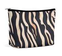 QWNMD Trousse de maquillage pour rouge à lèvres, pochette à fermeture éclair, organiseur imprimé zèbre, trousse de toilette portable, accessoires, zèbre, 17 x 15 x 5,8 cm, tendance, zébré, 6.8 X 5.9 X