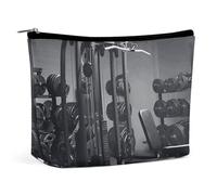 QWNMD Trousse de maquillage, trousse à cosmétiques, pochette à fermeture éclair, équipement de gym, organiseur imprimé, trousse de toilette, accessoires de gym, 17 x 15 x 5,8 cm, tendance, Équipement