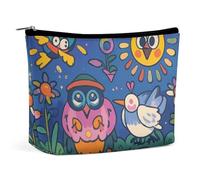 QWNMD Trousse de maquillage, trousse à cosmétiques, pochette à fermeture éclair, motif hiboux magiques, organiseur portable, accessoires de toilette, 17 x 15 x 5,8 cm, tendance, Hiboux magiques, 6.8 X