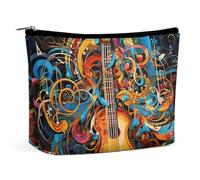 QWNMD Trousse de maquillage, trousse à cosmétiques, pochette à fermeture éclair, série musicale, organiseur imprimé portable, accessoires de toilette, série musicale, 17 x 15 x 5,8 cm, tendance, Série