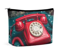 QWNMD Trousse de maquillage, trousse de maquillage, pochette à fermeture éclair, pochette à fermeture éclair, motif téléphone de Londres, organiseur de téléphone portable, accessoires de toilette,