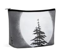 QWNMD Trousse de maquillage, trousse de maquillage, pochette à fermeture éclair, pochette à fermeture éclair, organiseur imprimé arbre de pin, organisateur de trousse de toilette portable, accessoires