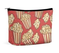 QWNMD Trousse de maquillage, trousse de maquillage, pochette à fermeture éclair, pochette à fermeture éclair, imprimé pop-corn, organiseur imprimé pop-corn, 17 x 15 x 5,8 cm, tendance, Imprimé