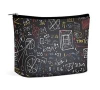 QWNMD Trousse de maquillage, trousse de maquillage, pochette à fermeture éclair, pochette à fermeture éclair, organiseur imprimé pour mathématiques et physique, accessoires de toilette, mathématiques