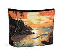 QWNMD Trousse de maquillage, trousse de maquillage, pochette à lèvres, pochette à fermeture éclair, affiche originale pour l'été sans fin, organiseur imprimé portable, accessoires de trousse de