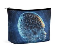 QWNMD Trousse de maquillage, trousse de maquillage, pochette à lèvres, pochette à fermeture éclair, intelligence artificielle, organiseur, trousse de toilette portable, accessoires, intelligence