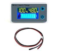 QWORK® 10-100V Monitor Capacidad Bateria con Alarma de Zumbador y Sensor de Temperatura, Indicador Carga Bateria Voltimetro12V 24V 36V 48V 60V 72V