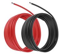QWORK® 10 AWG 5,3 mm² Cable Electrique - 5 m Noir 5 m Rouge - Fil Electrique en Silicone 1050 Brins Fil de Cuivre Étamé Basse Impédance pour Voiture RC, Marine, Drone