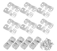 QWORK® 10 paires crochets imbriqués en acier inoxydable, crochets pour tableaux, crochets de suspension pour miroir, connecteurs de meubles - 44x19mm