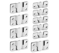 QWORK® 10 paires de crochets de verrouillage robustes en acier inoxydable, fixations pour tête de lit, connecteurs de canapé, cadre photo, cintres pour miroirs 54 x 30 mm et 44 x 19 mm