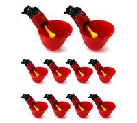 QWORK® 10 Pcs Abreuvoir Poules Automatique, Abreuvoir Volaille en Plastique pour Oiseau Caille Pigeon Poulet Poule (25mm, pour Seaux)