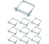 QWORK® 10 Pcs Goupille de Verrouillage Carrée, Goupille Securite en Acier au Carbone Galvanisé pour Jardin Pelouse Remorques - 6 x 55 mm