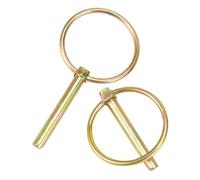 QWORK® 10 Pcs Goupille de Verrouillage Forme O, Goupille Securite en Acier au Carbone Galvanisé pour Fixation Sécurisée - 6 x 45 mm