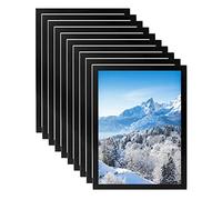 QWORK® 10 pièces A4 cadre magnétique auto-adhésif, cadre affichage magnétique, noir, pour annonces, avis, documents