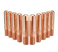 QWORK® 10 Pièces Buses de Soudage MIG 0.9mm 0.035" M6 x 24mm - Pointes de Contact en Cuivre pour Torche MB15 AK15 MIG MAG, Accessoires de Soudage de Précision