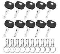 QWORK® 10 Pièces clé pour engins chantier 14603, clé contact de rechange avec 10 porte-clés, pour tracteurs, excavatrices et chariots élévateurs