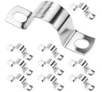 QWORK® 10 Pièces collier de tuyau U, Ø 25 mm colliers de serrage en acier inoxydable 304, pour tuyaux, câbles, canalisations