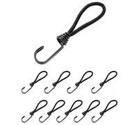 QWORK® 10 pièces Crochet tendeur, tendeurs Elastique avec Crochets, 15cm, Noir, pour bâches, Filets, tentes