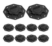 QWORK® 10 pièces de supports réglables en hauteur 18-30 mm pour dalles de terrasse, compatibles avec les terrasses en bois, WPC et aluminium