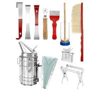 QWORK® 10 pièces kit d'outils d'apiculture, équipement d'apiculture pour fumeur de ruche, fournitures d'apiculture