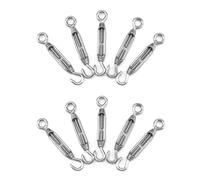 QWORK® 10 Pièces M4 Tendeur de câble, tendeurs en acier inoxydable 304, avec crochet et oeil