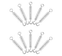 QWORK® 10 Pièces M5 Tendeur de câble, tendeurs en acier inoxydable 304, avec crochet et œillet