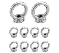 QWORK 10 Pièces M6 D'écrous À Anneau En Acier Inoxydable 304, Écrous À Oeil, Écrous Filetés De Fixation, Pour Accessoires De Levage