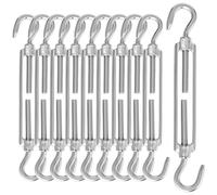 QWORK® 10 Pièces M6 Tendeur de câble, tendeurs en Acier Inoxydable 304, avec Crochet et Crochet