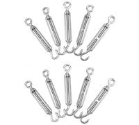 QWORK® 10 Pièces M6 Tendeur de câble, tendeurs en acier inoxydable 304, avec crochet et œillet