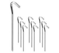 QWORK® 10 Pièces Piquets De Tente, Sardines De Fixation, Sardines Camping, Alliage D'aluminium De 18 cm, Idéal pour Le Camping en Plein Air, La Pêche Et Les Filets De Football